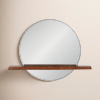 Rose Round Mirror with Shelves
