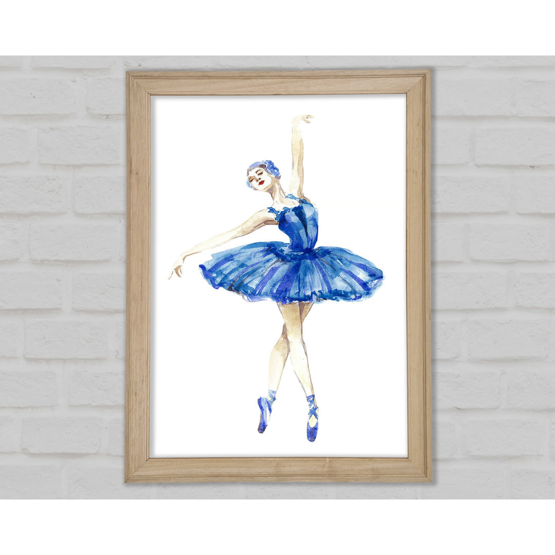 Blaue Ballerina 4 Gerahmter Druck