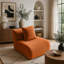 Canapé sans accoudoirs avec coussin en tissu - orange-131578258