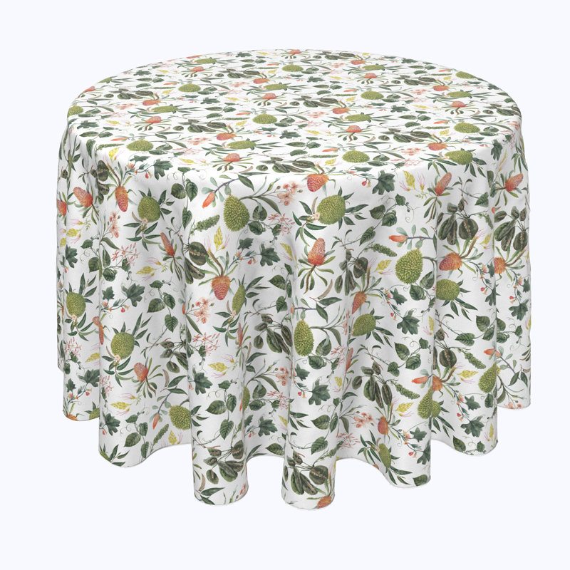 Flowers and Leaves Tablecloth, 70" x 70"