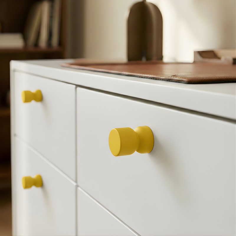 ROUS Harwdare Mid-Century Modern Hourglass Knob, Sunflower (Yellow)