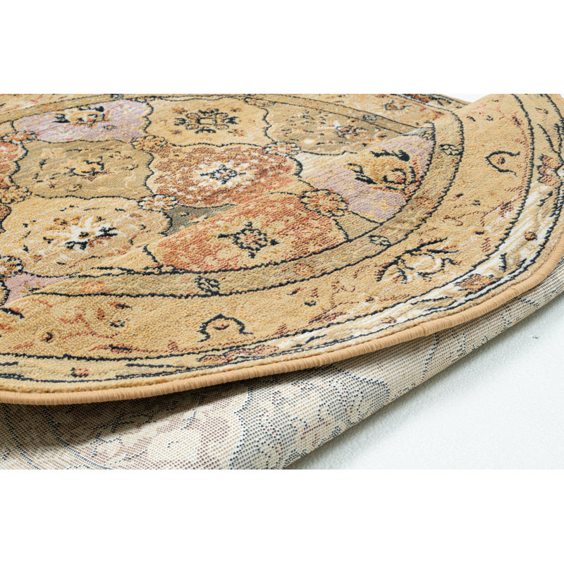 Gabiro Machine Woven Beige Indoor Rug, Round 200cm