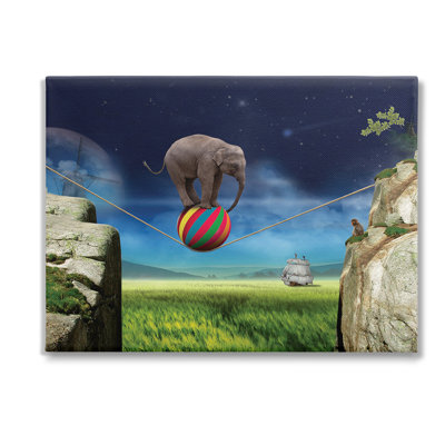 «Elephant Balancing On Ball» par Noble Works sur toile