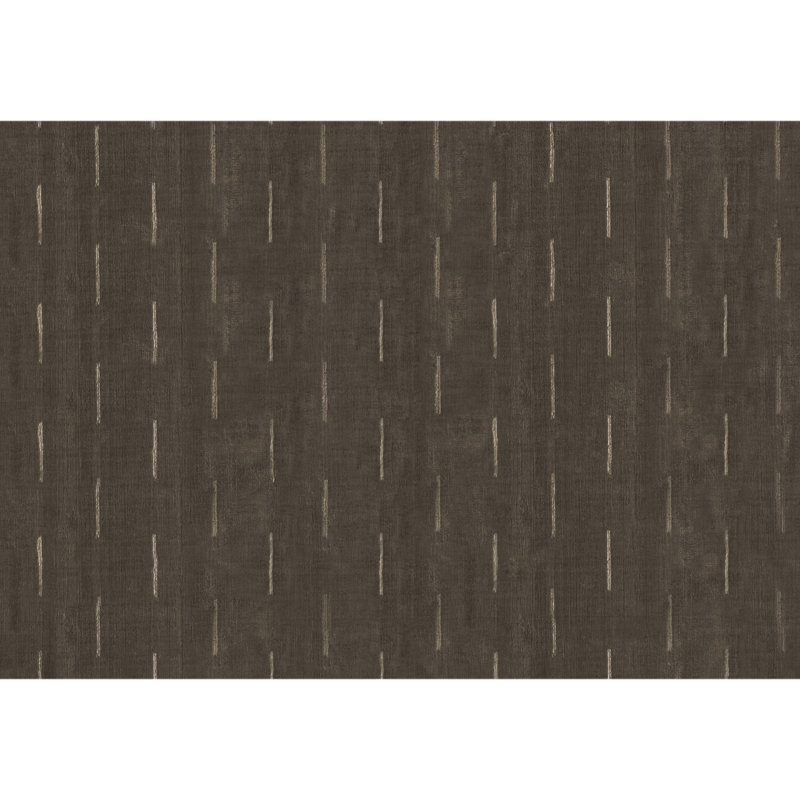 Hand Knotted Striped Area Rug in Brown/Beige, Rectangle 6' x 9'