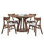 Table de 47,24 pouces, table de salle à manger en bois pour 4 personnes, table de cuisine ronde de conception moderne avec piédestal robuste pour le salon, appartement, restaurant, noyer