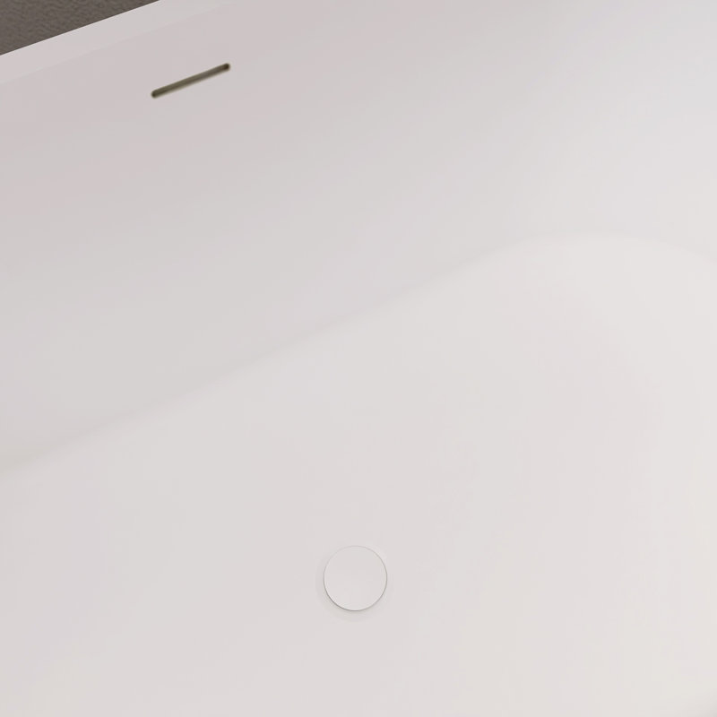 Baignoire de trempage autoportante 63 po 63 po, Blanc mat