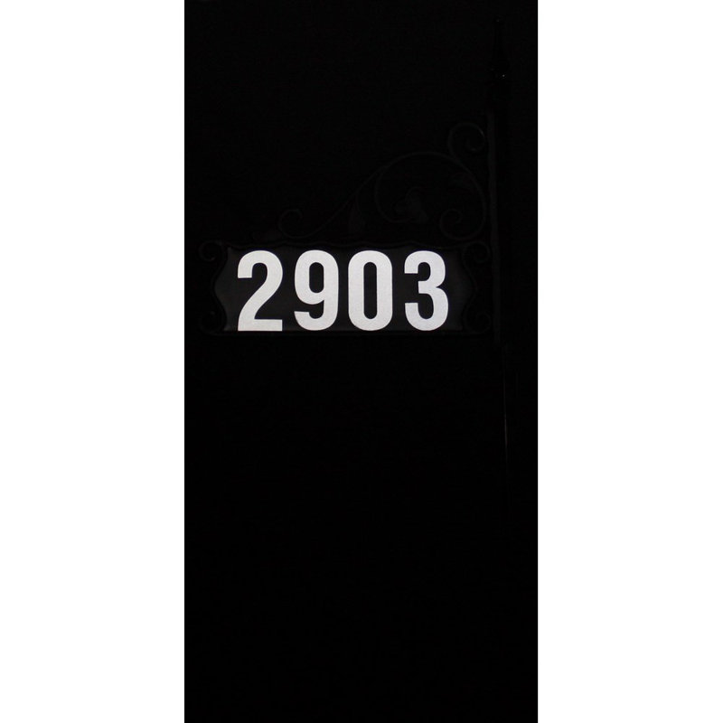 Black Reflective Metal Address Plaque with 48" Post