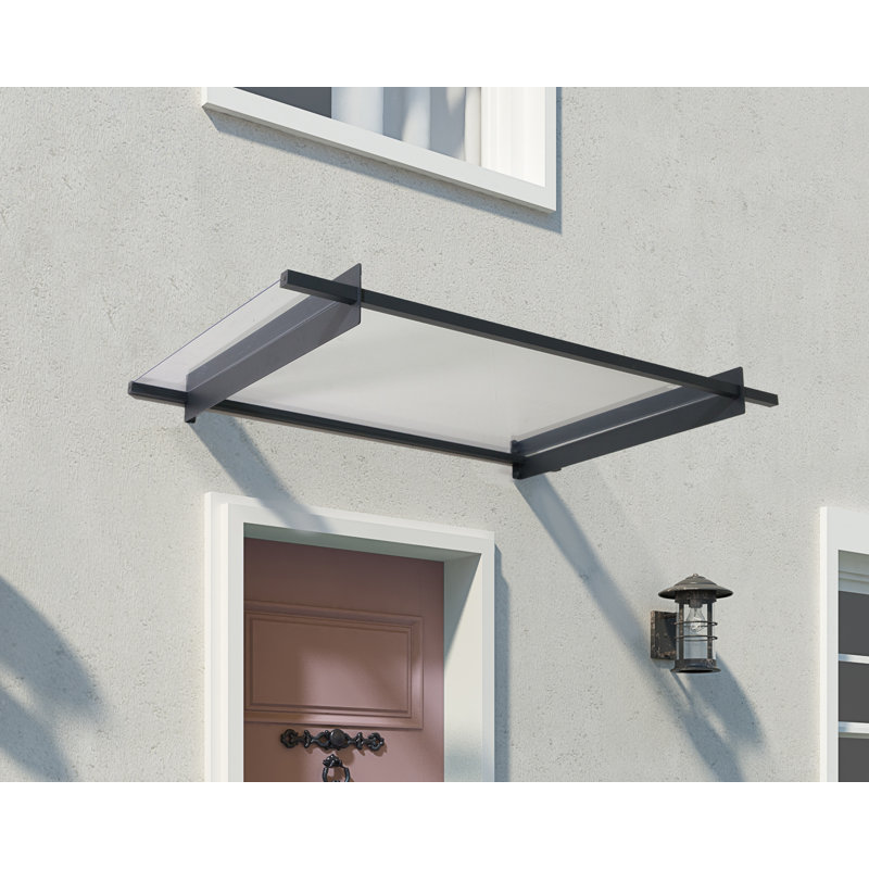 Palram - Canopia Nancy 5 ft. W x 3 ft. D Acrylic Clear Slope Stationary Door and Window Awning