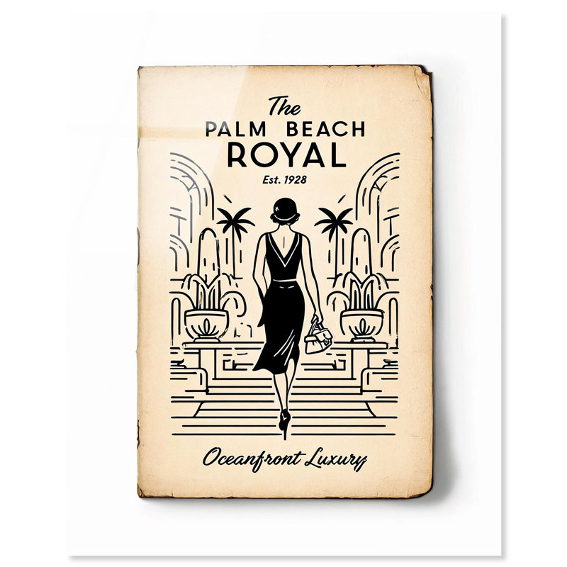 «Palm Beach Royal», reproduction d'art sur acrylique, citations amusantes par Art Remedy, H 20 po x l 16 po