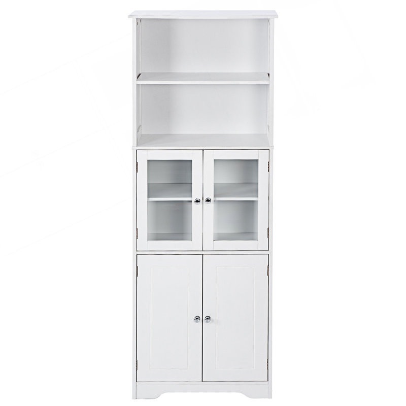 Armoire de rangement haute avec tablettes et portes, armoire d'entrée, armoire d'appoint 4 portes