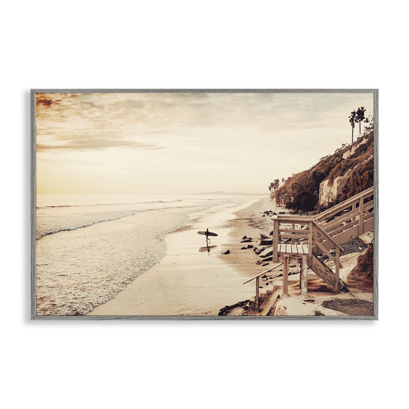 Coucher de soleil et surf, art giclée par Sissi et Seb, Estampe numérique Farmhouse, H 16 po x l 24 po