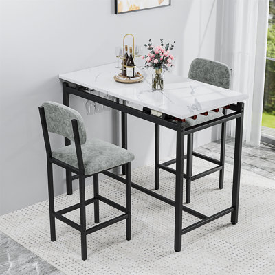Ensemble de table de cuisine compacte et compacte avec chaises rembourrées pour les petits espaces et une utilisation polyvalente, durable et confortable
