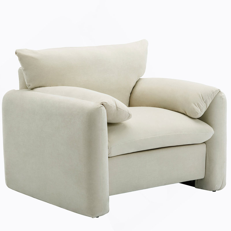 Fauteuil surdimensionné Chenille, Crème