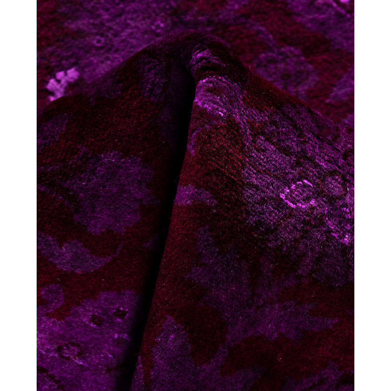 Overdyed Hand-Knotted Wool Modern-Contemporary Purple Runner 2' 8" x 6' 7"