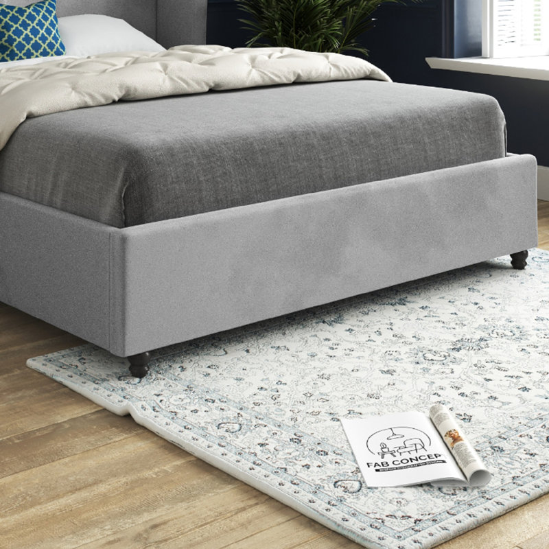 Anastasha Upholstered Bed, Double (4'6), Grey