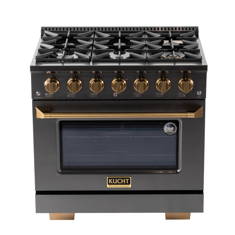 Kucht 36'' W Dual Fuel Free Standing Range, Liquid Propane