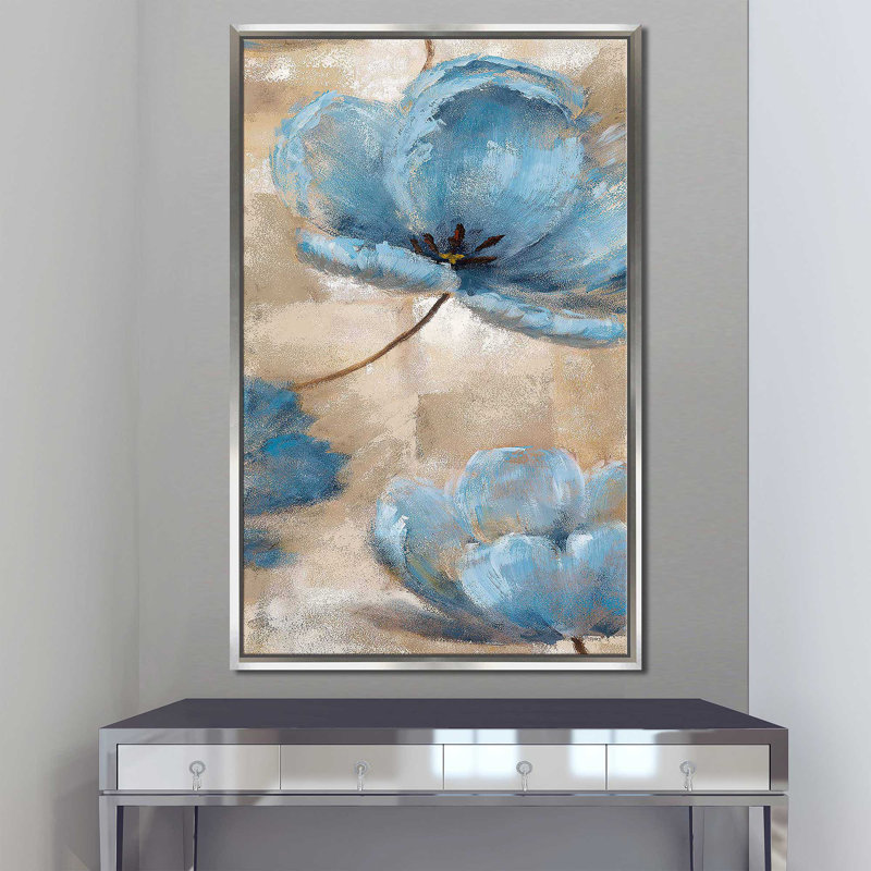 A Summer Wind I par Nan - Peinture, H 33,5 po x l 21,5 po x P 2 po, Cadre flottant argent