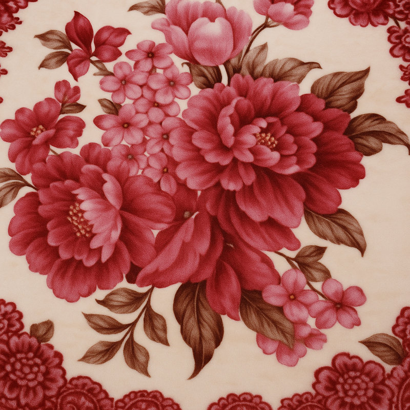 Jeté en soie soyeuse à motif floral - Doux, chaleureux et élégant jeté de literie de style coréen