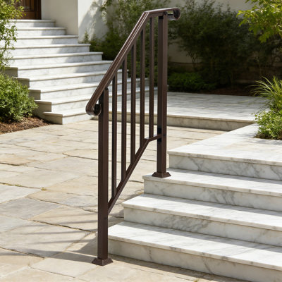 Bronze 3-Step Iron Stair Handrail