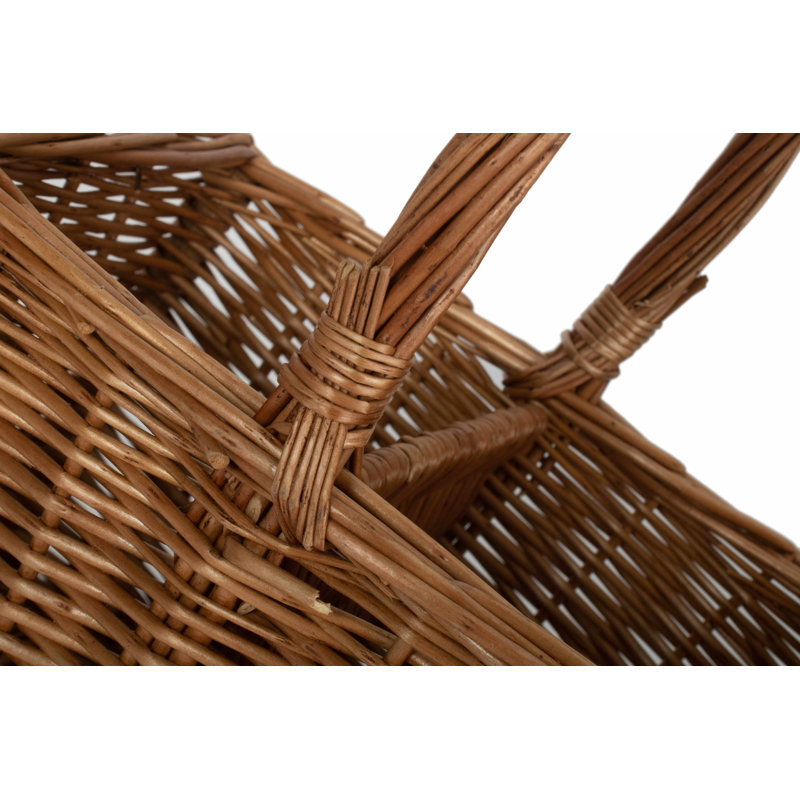 Wicker 2 Bottle Drinks Carrier Basket