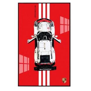 Voiture d'assemblage avec affiche, art mural