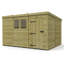 Total Sheds 11ft x 9ft Pent Garden Shed - Single Door - With Windows - Pressure Treated Timber - UK Manufactured