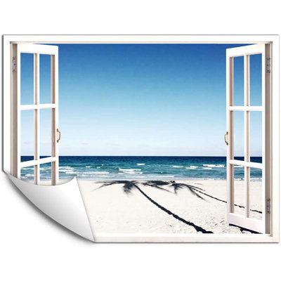 Deux grands ombres palmiers sur la plage