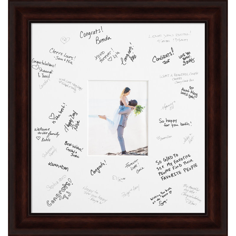 Coffee Bean Signature Mat Picture Frame, Photo Frame Wedding Guest Book Alternative, Autograph Picture Mat for Signature Board, Wedding Celebrations Graduations Support Encouragement or Retirement