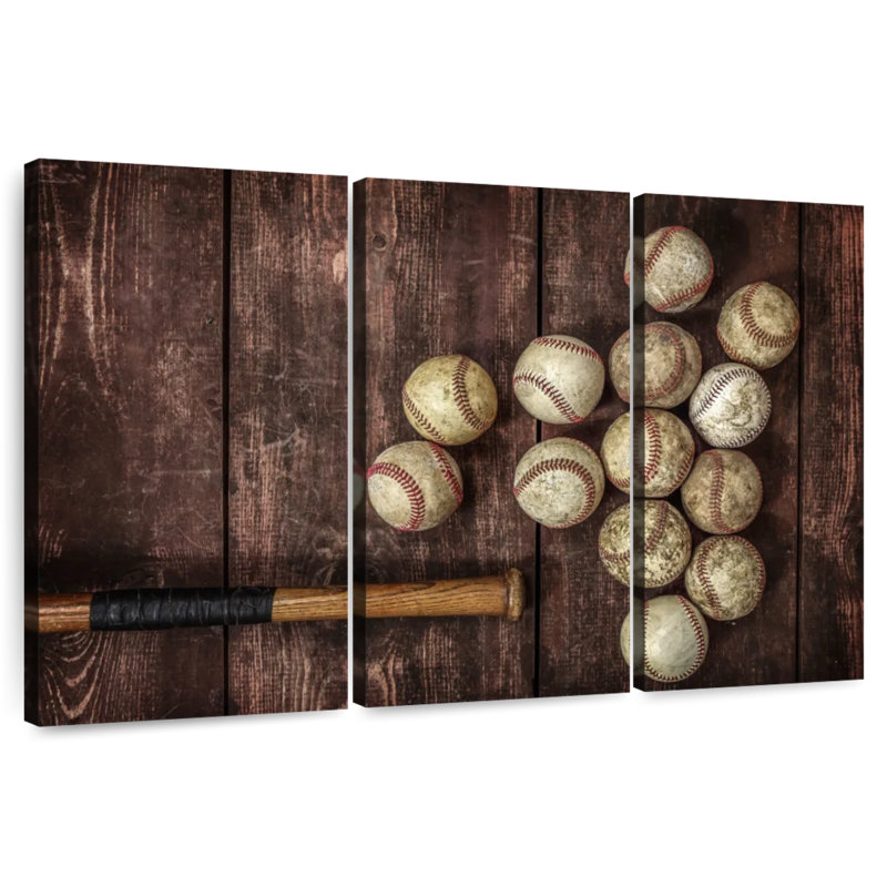 Sireci Vintage Baseballs, 24" H x 38" W