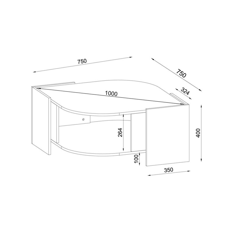 Cassy Abstract Coffee Table with Storage