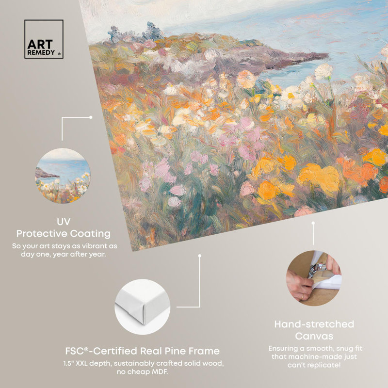 Seaside Garden Impressionist Wrapped Canvas Art, 24" x 16"