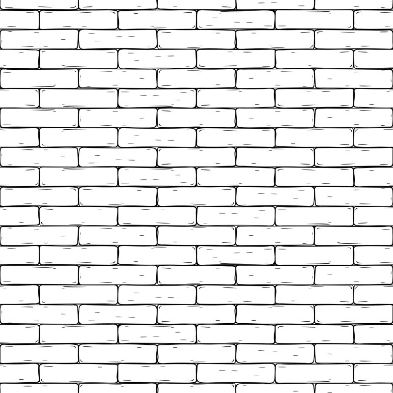 Brick Wall Vector - Wrapped Canvas Print, 30cm H x 30cm W x 3.8cm D