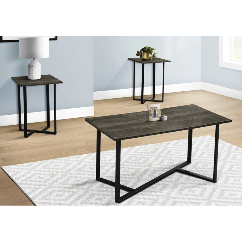 Ensemble de table, ensemble de 3 pièces, bout, salon, contemporain, moderne
