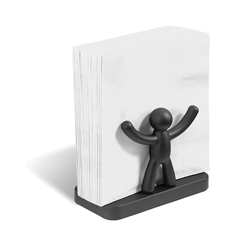 Black Polypropylene Buddy Napkin Holder with Soft-Touch Finish