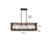 Lodgecage Pendant Dark Walnut 5 Light Industrial Vintage Open Frame Rectangle Chandeliers Modern Black Linear Cage Ceiling Light Fixture