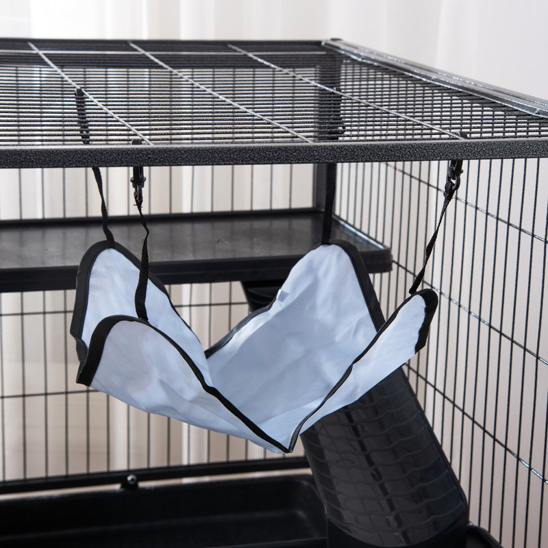 3 petites cages pour animaux de compagnie - construction métallique avec tablette, plateau propre sans effort, avantage roulant et paisible pour plusieurs créatures