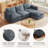 4-Piece Modular Sectional Sofa with Storage Ottoman, Blue-Grey-176095618