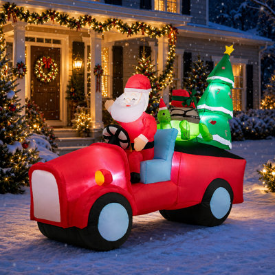 8,5 pi de hauteur gonflable avec lumières DEL intégrées, voiture de dessert effrayante avec décorations de citrouille de sorcière