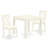 3 Piece Dining Room Table Set Contains a Square Kitchen Table and 2 Linen Fabric Dining Chairs, Linen White