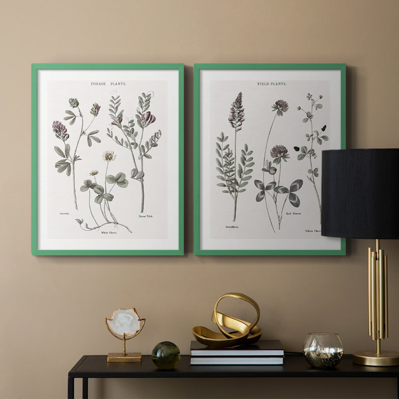 Reproduction encadrée multi-botanique I-Premium - prête à être accrochée - aucun clou requis - aucun clou requis, Gris