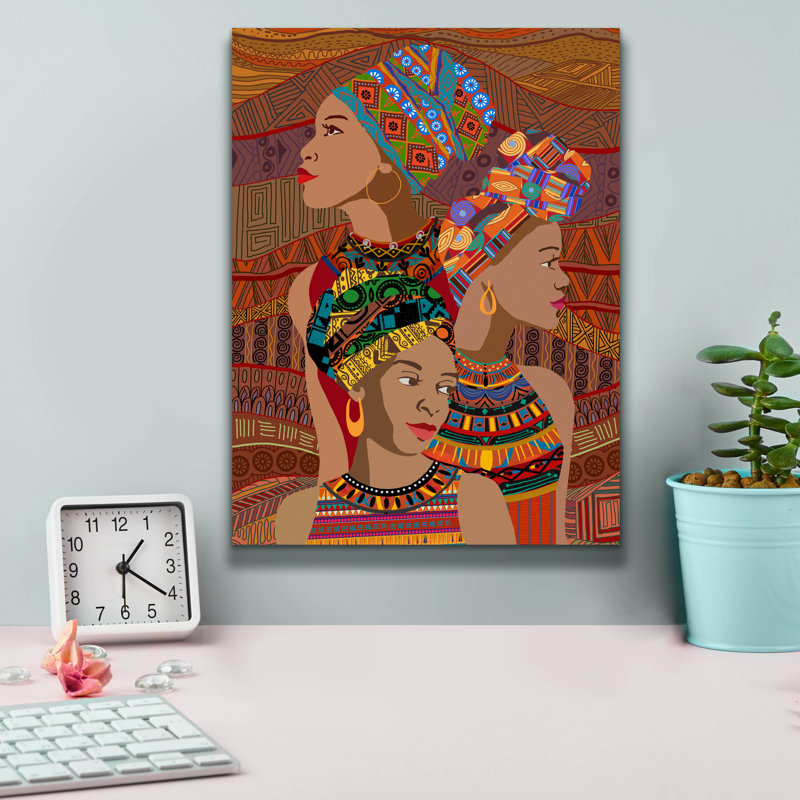 "Epic Graffiti" 3 Women Portrait "par Art Licensing Studio, impression sur toile, H 16 po x l 12 po