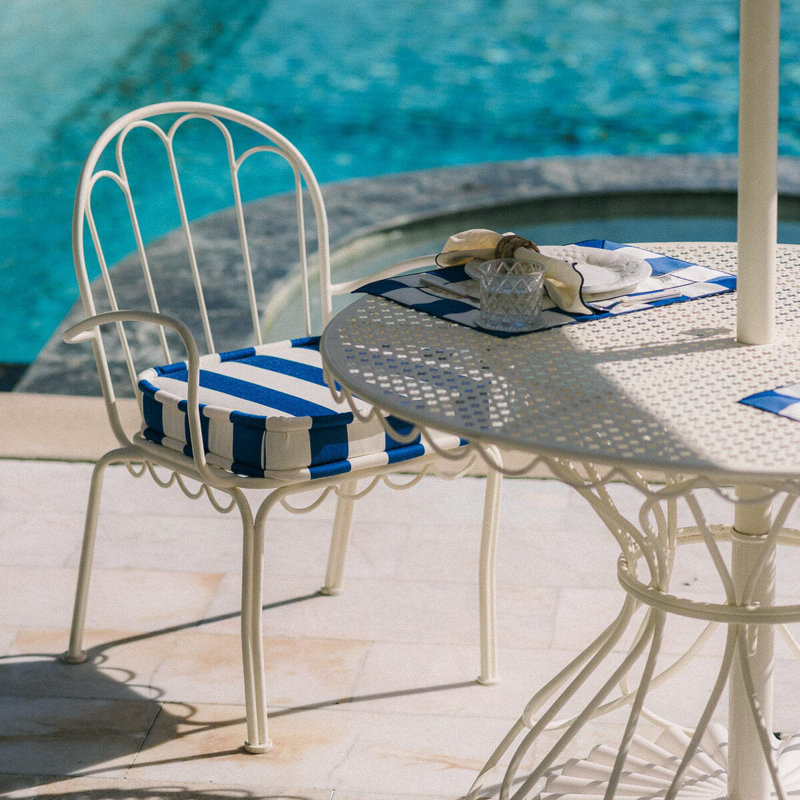 Coussin de chaise de salle à manger Al Fresco, Bleu / blanc