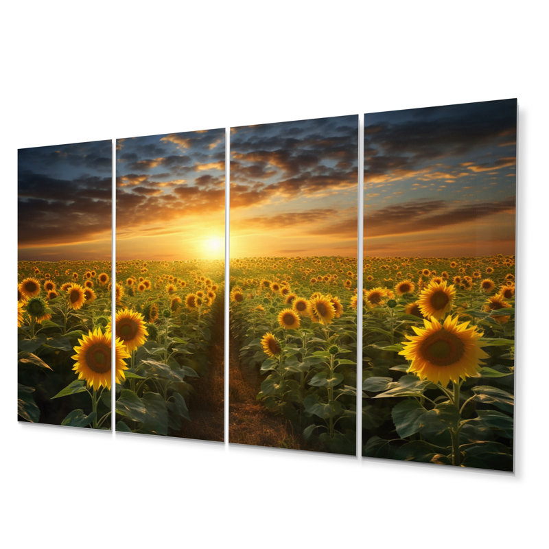 Sunflower Golden Panoramic Plants & Flowers Wall Decor
