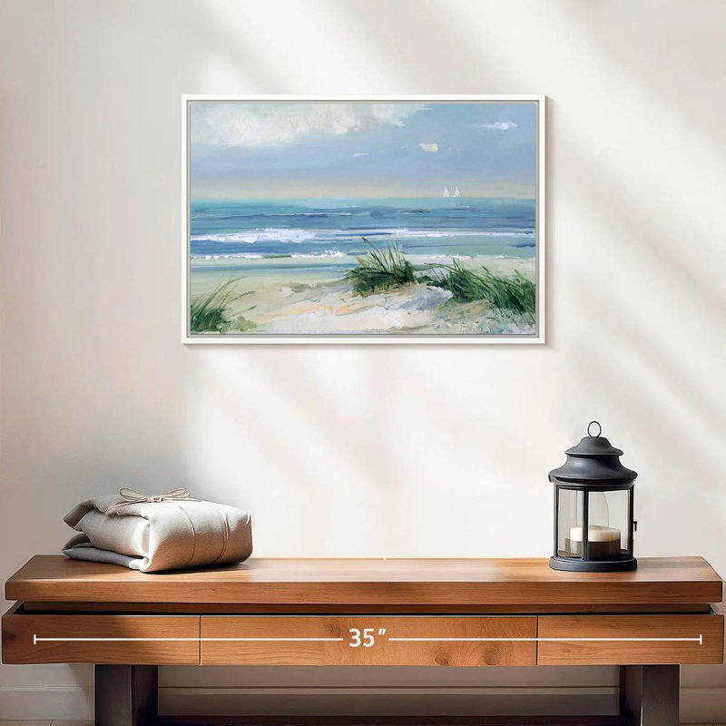 Brises côtières, Cadre flottant blanc, 19 po x 13 po