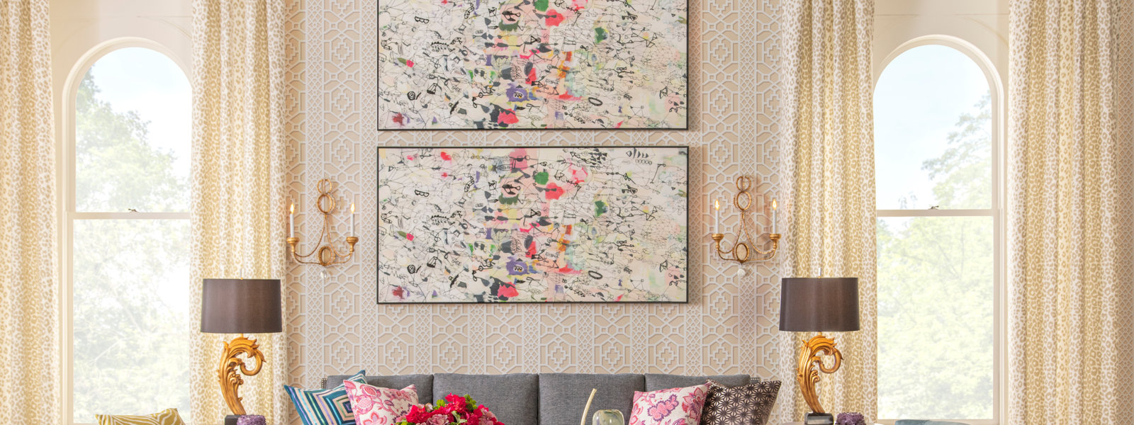 schumacher-wallpaper-bedroom-botanical-prints-framed - The Glam Pad