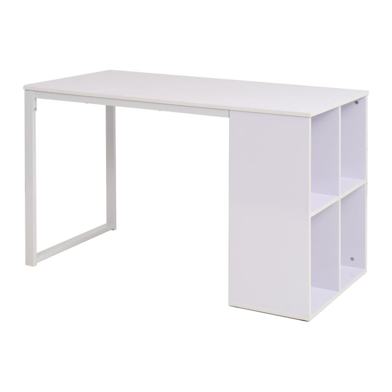 Staton Metal Base Writing Desk, White/White