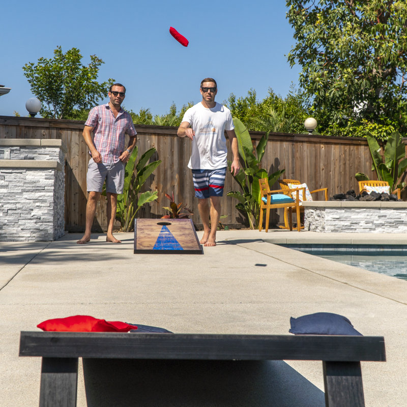 GoSports 4 x 2 ft Rustic Design Cornhole Game Set - Outdoor Backyard Lawn Toss Game Set