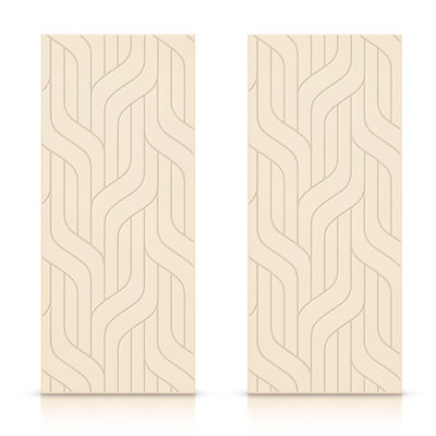 Hollow Paneled Painted without Installation Hardware Kit Sliding Closet Doors