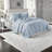 Elegant Blue Scalloped Bedding Sets, Microfiber Comfort, Farmhouse Style