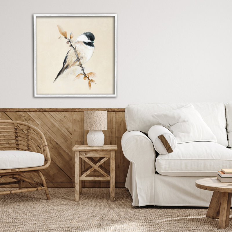 Giclée encadrée, dessin par Diannart, Giclée encadrée blanc bord de mer, H 24 po x l 24 po